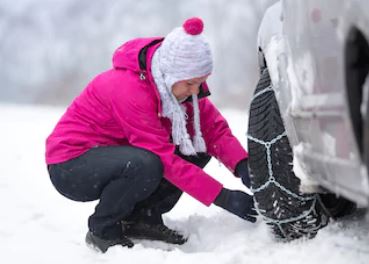 montaggio catene da neve